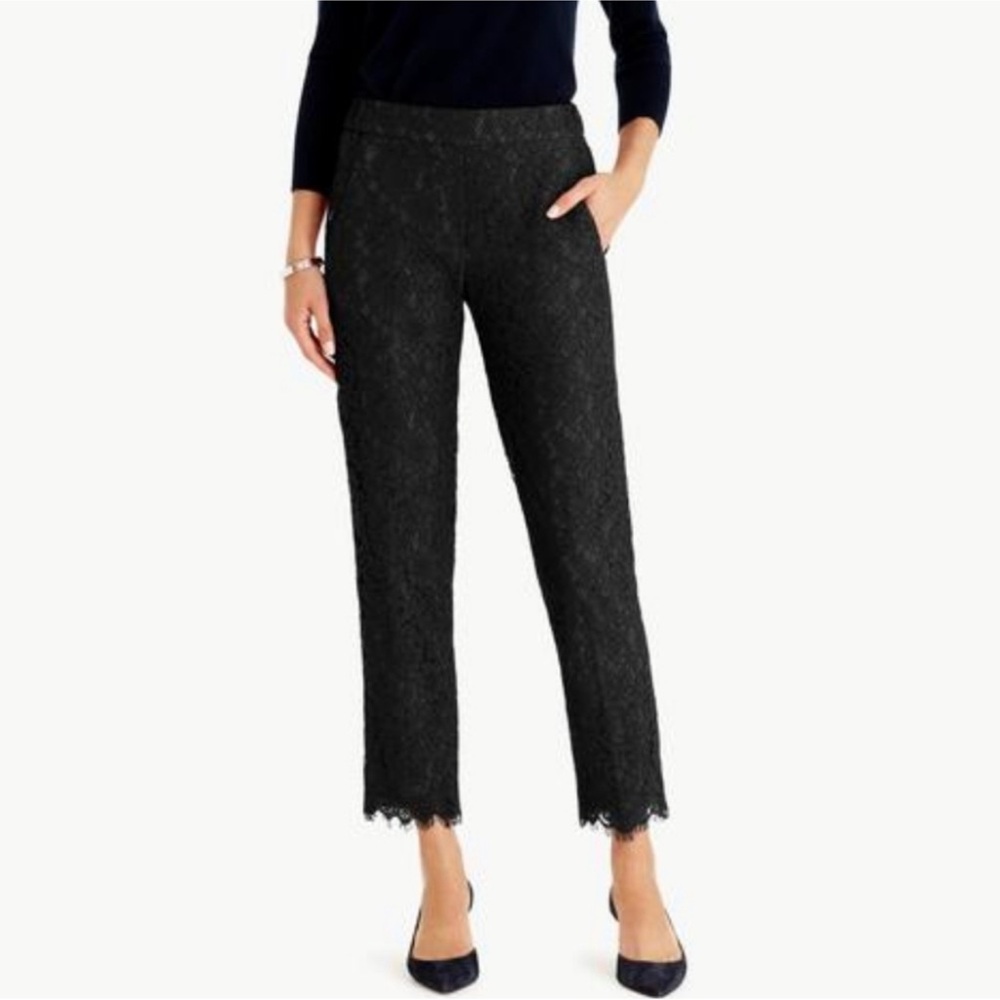 J. Crew Black Lace Pull On Pants (Size 0)